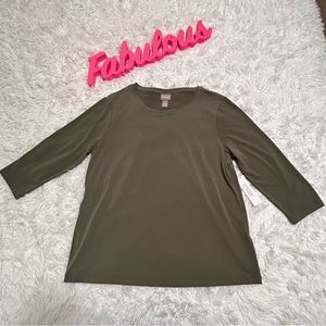 Chico’s women’s green tee shirt, size 2